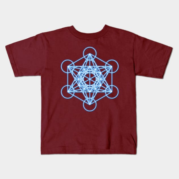 Metatrons Cube Kids T-Shirt by HigherSelfSource